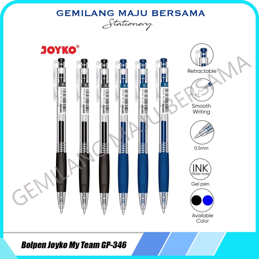 

Gelpen / Bolpen Gel Joyko My Team GP-346 (Harga Per Lsn = 12 buah)