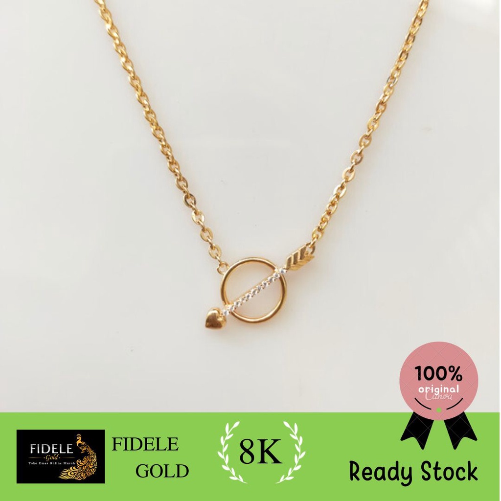 Kalung Panah Bulat HWT Kalung Emas Asli Kadar Muda 375 8 karat