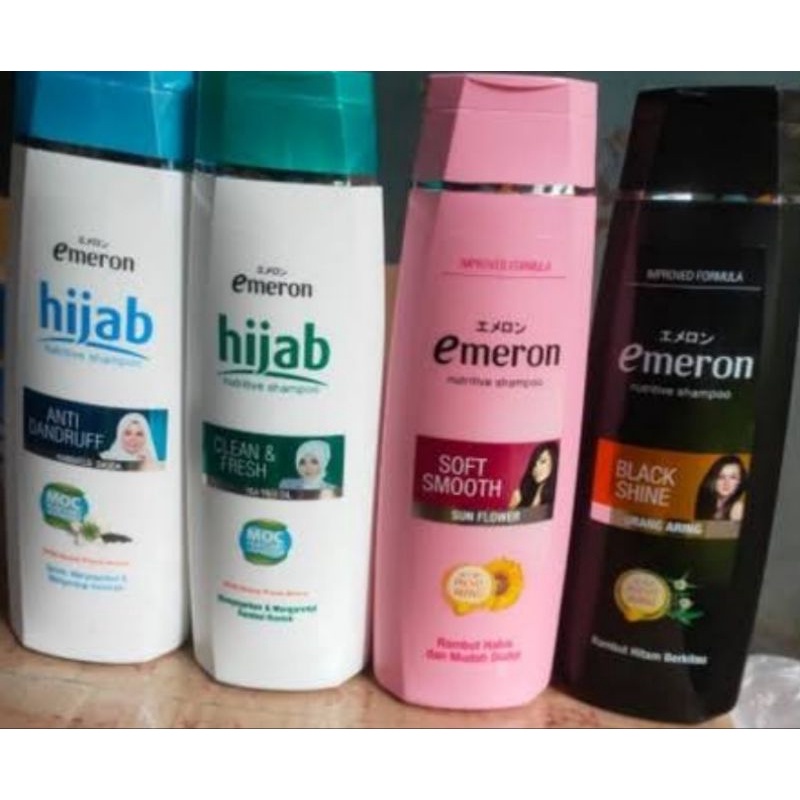 EMERON Shampoo Botol 340ml Blackshine Smooth Hijab Shampoo Emeron