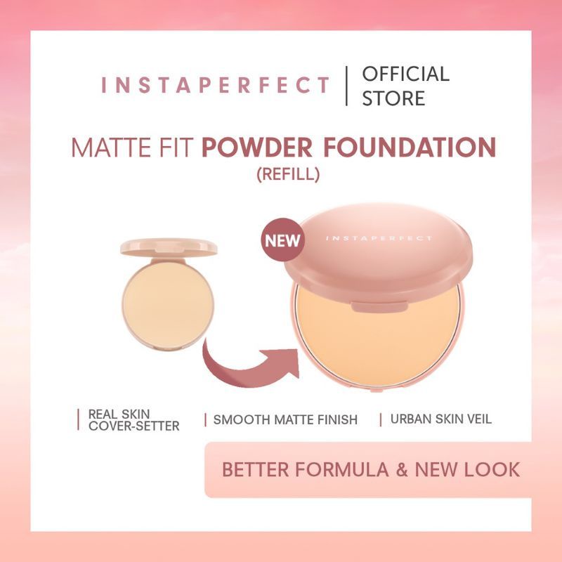 INSTAPERFECT Refill Matte Fit Powder Foundation 13gr (Isi Ulang Bedak Padat Kemasan Baru)