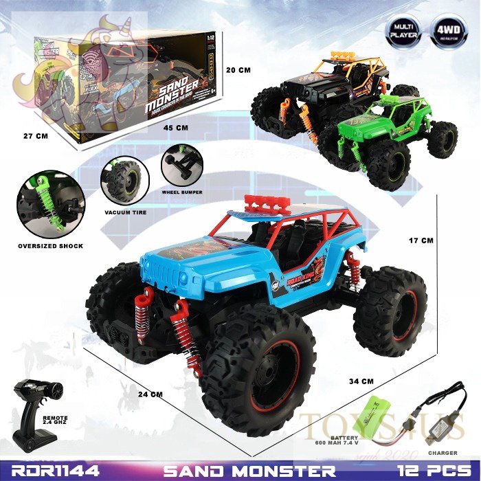 Toys4Us - PROMO RDR1144 RDR1011 Mainan Anak Mobil RC Remote Control Crawler Offroad Jeep 6x6 6WD RAD