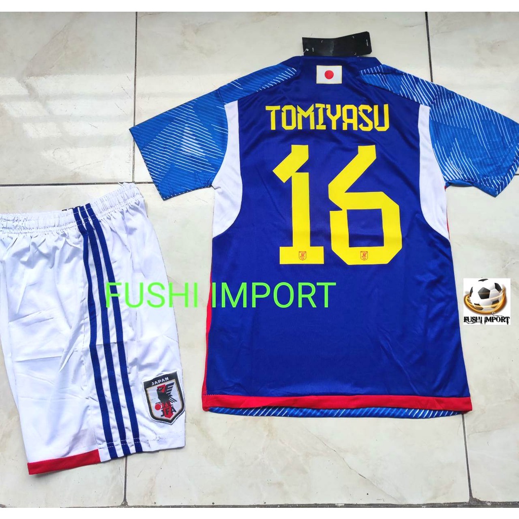 Jersey Baju Bola Anak Jepang Home Kids World Cup Piala Dunia 2022 Japan Fullset Satu Set Grade Ori