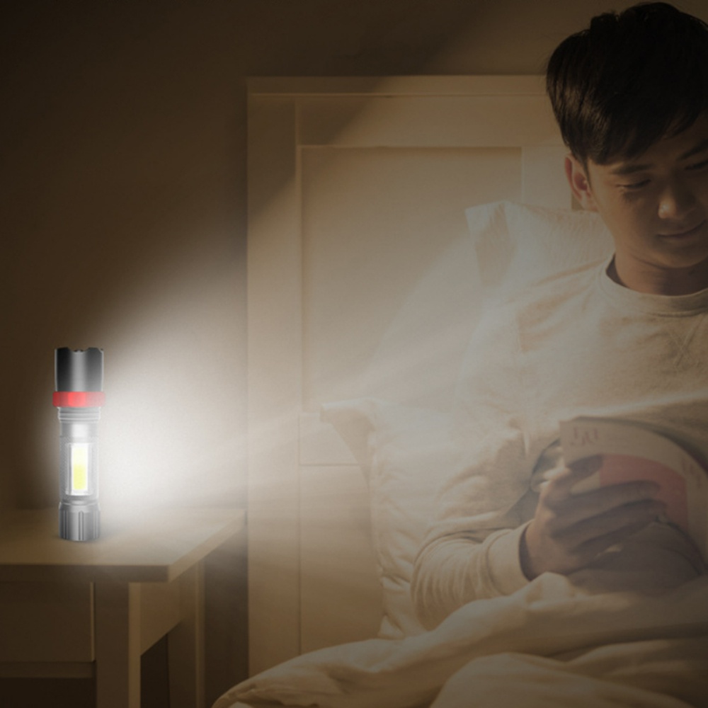 Senter LED Mini USB Rechargeable Bahan Alloy Tahan Air Untuk Hiking / Camping / Outdoor