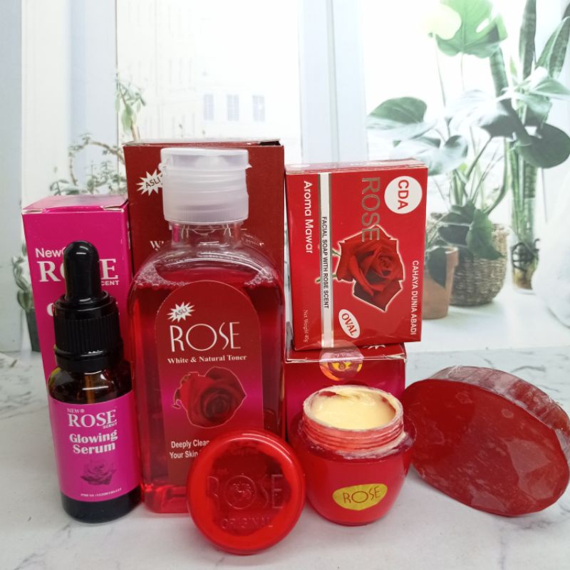 PAKET CREAM ROSE 4IN1 ( CREAM.TONER.SERUM.SABUN )