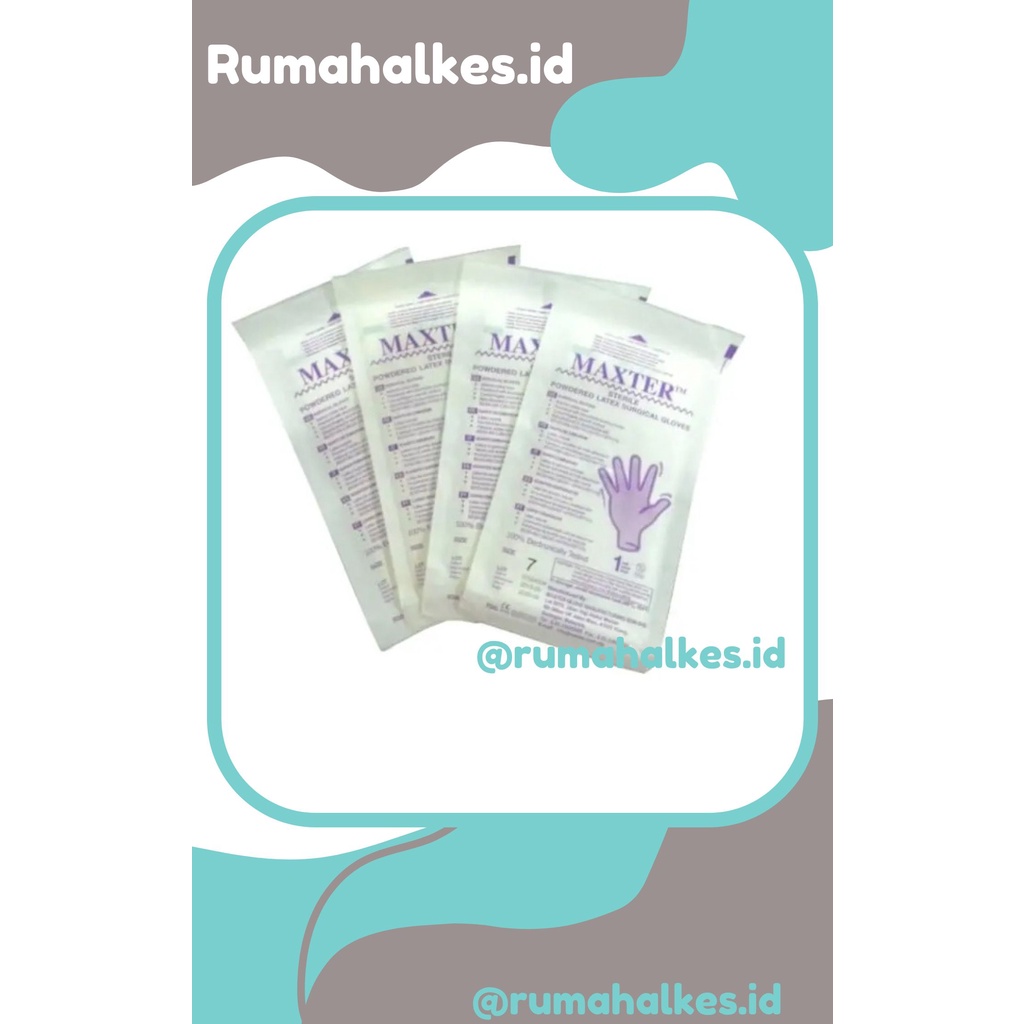 Handscoon Steril / Sarung Tangan Maxter Steril /Sarung Tangan Latex Steril / Maxter Surgical Gloves 