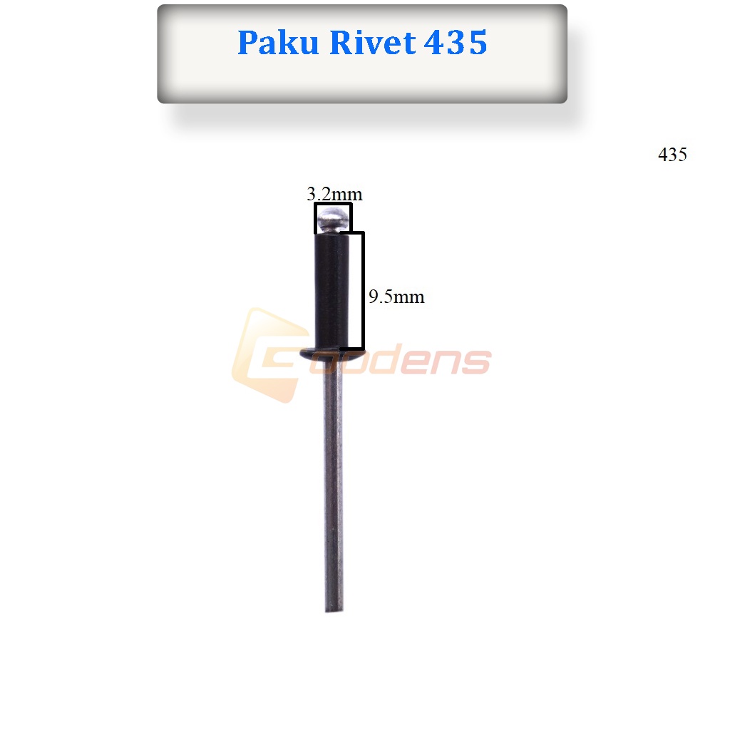 Paku Rivet Paku Keling 435 Warna 3.2mmx9.5mm