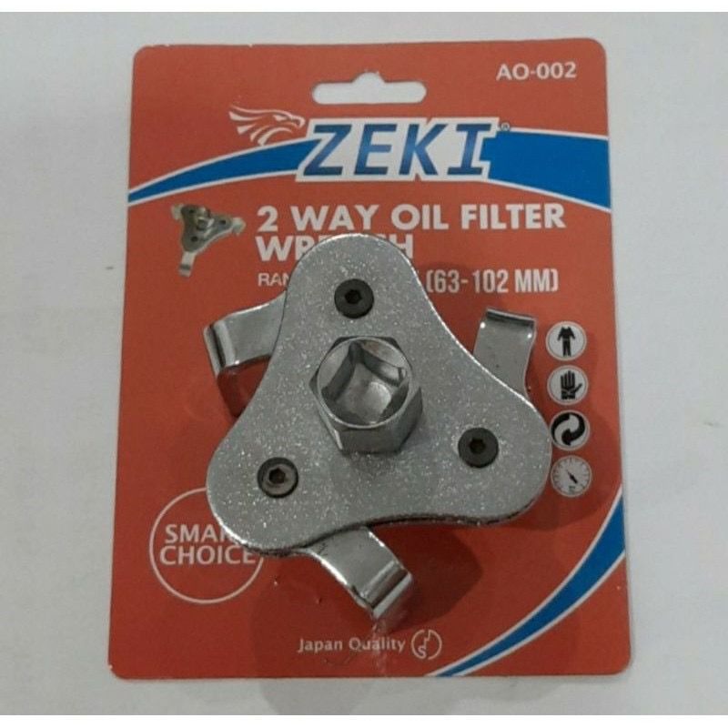 Kunci Oli Filter / 2 Way Oil Filter Wrench Zeki 2 1/2 - 4 in inch inci ( 63 - 102 mm)