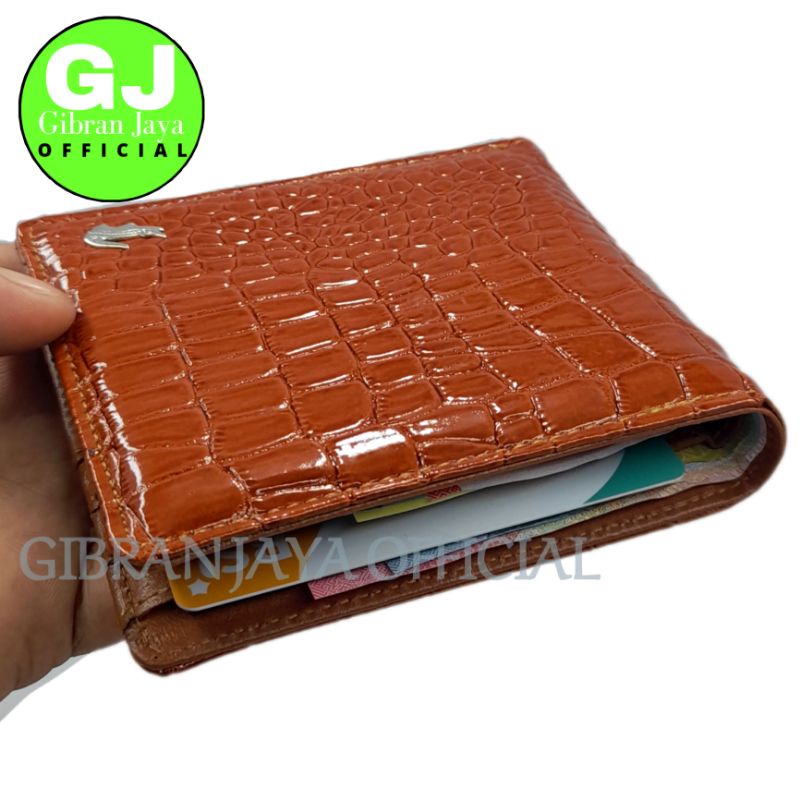 Dompet Pria 7 Slot Kartu Ukuran Standar Free Box Motif Kulit Crocodille