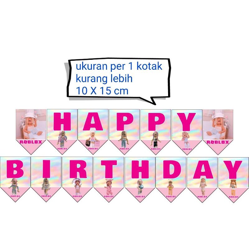 banner flag bunting flag garland flag ulang tahun karakter Roblox Girls RobloxGirls Roblox Girl / ro