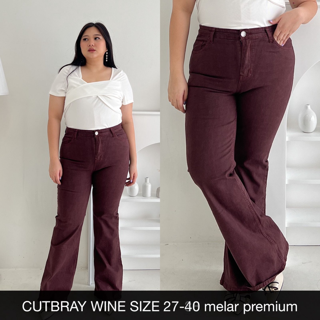 CELANA JEANS WANITA UKURAN NORMAL &amp; JUMBO  CUTBRAY CHOCO LATTE SERIES-SYSCLOTHIER