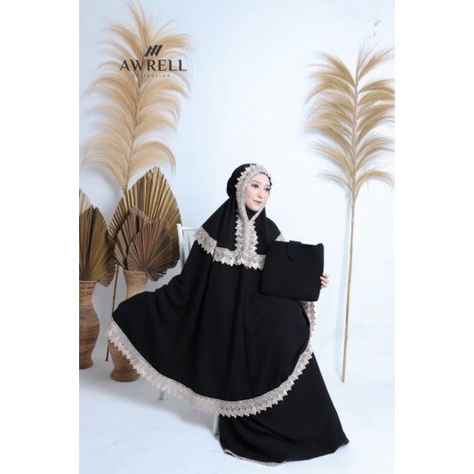 Awrellcollection - Mukena Dewasa Kanyaa Katun Premium Renda Giper Mewah