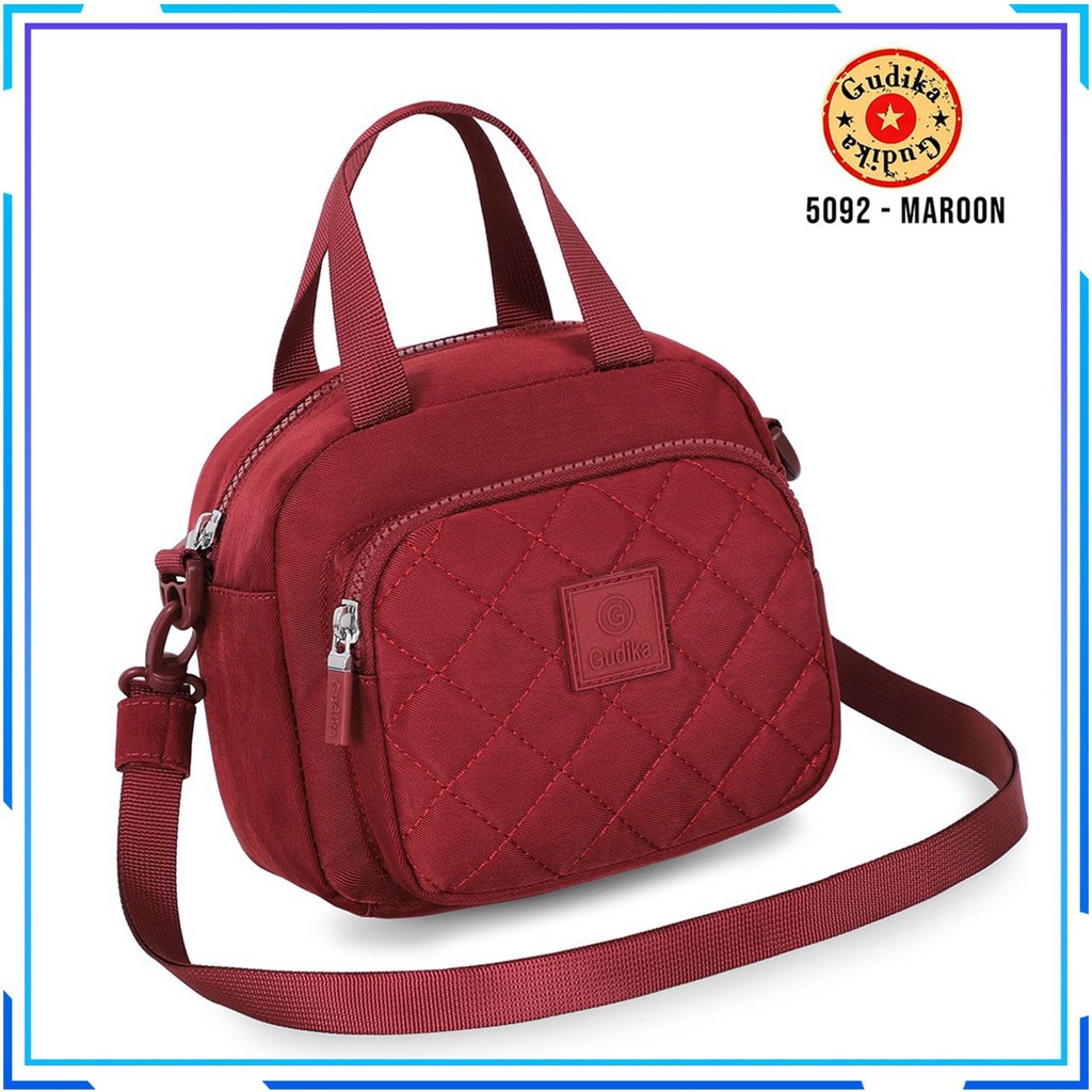 PROMO GUDIKA 5092 - Tas Wanita Selempang Bahu Hand Bag Fashion Cewek Perempuan Bahan Nylon Fabric Waterproof Anti Air Original Terbaru Kekinian Import Korea