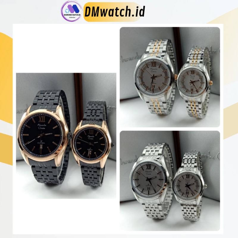 Jam Tangan Couple Alexandre Christie AC 8501 MD LD Stainless Steel Original Garansi resmi 1 Tahun