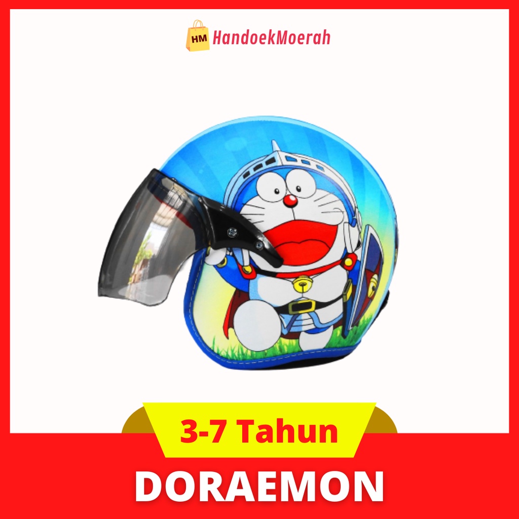 Helm Anak HALF FACE DORAEMON Murah / Helmet Non SNI / Helm Karakter Kartun Lucu / Helm Anak Cowok La