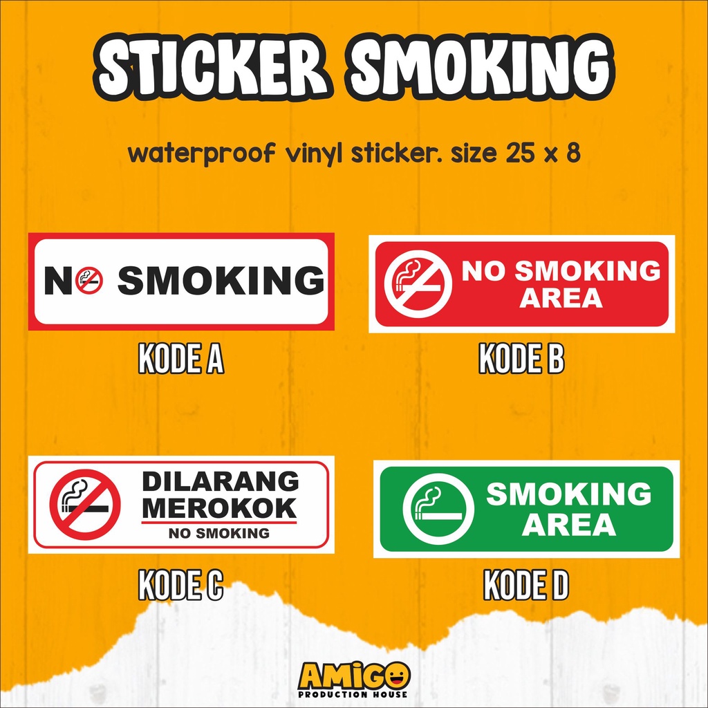 

Sticker Smoking Stiker dilarang merokok Sticker smoking area waterproof vinyl