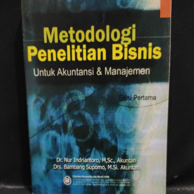 Jual Metodologi Penelitian Bisnis Edisi 1 (Nur Indriantoro & Bambang ...