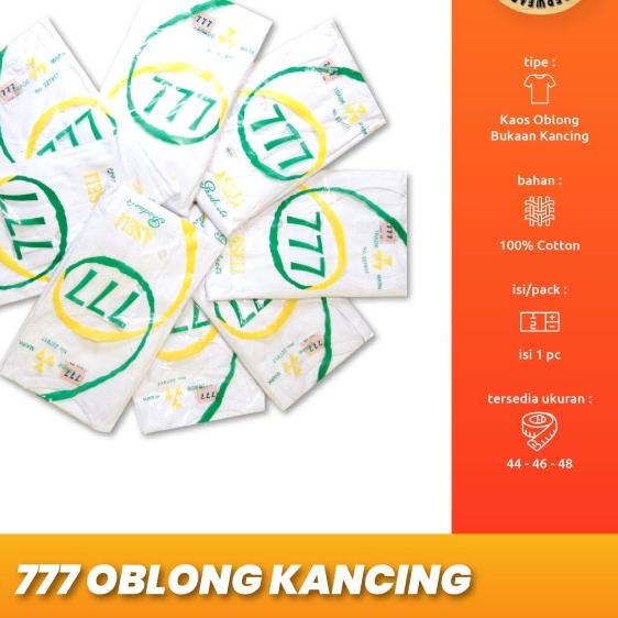 KAOS OBLONG PRIA 777 KANCING OKC 777 44-46-48,BAHAN 100% COTTON - 44