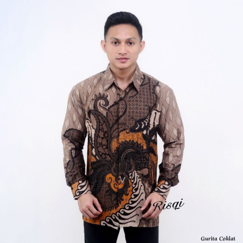 KEMEJA BATIK PRIA (AYAH) DEWASA KUNING