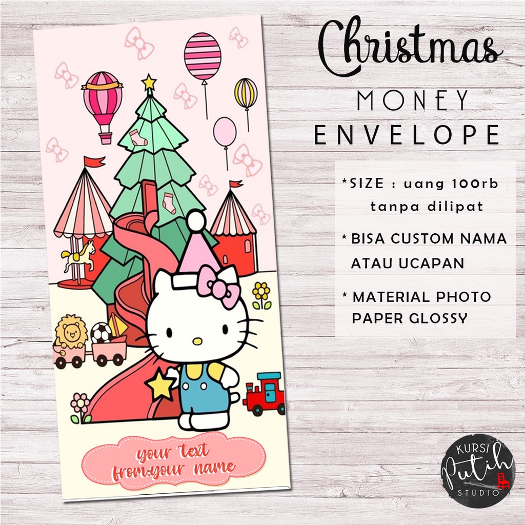 

amplop uang tema natal / Christmas money envelope tema christmas hello kitty