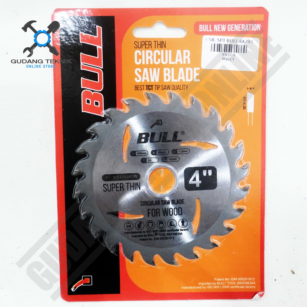 Mata Pisau Kayu Circular Saw BULL 4&quot; 30T 40T SUPERTHIN  /Mata Gergaji Circle 4 Inch 30T 40T Circular Saw Blade