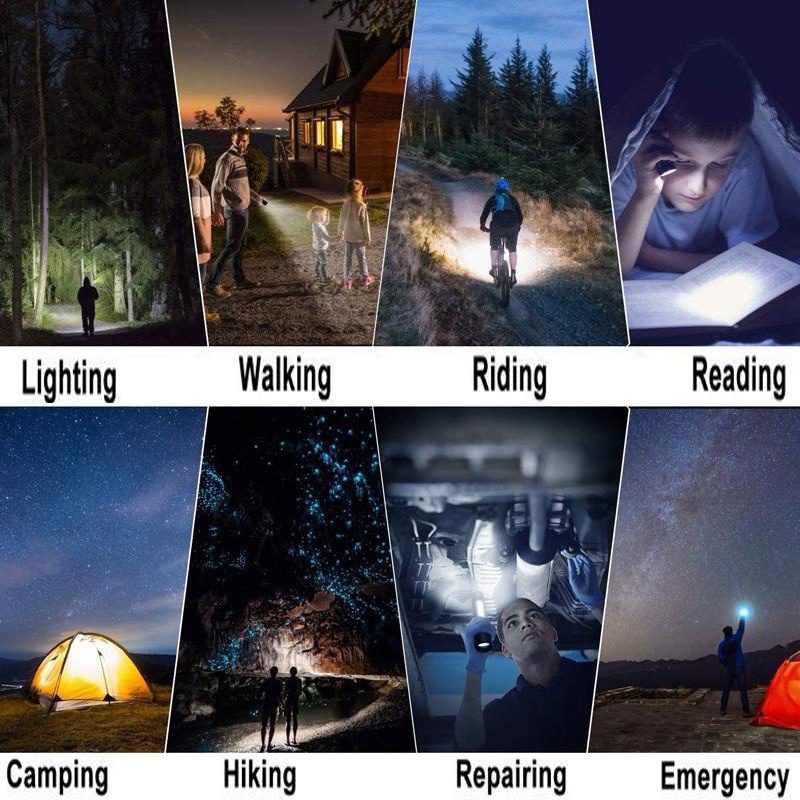 Lampu Senter Led 3 Mode Multifungsi Tahan Air Dengan Baterai 1200mAh