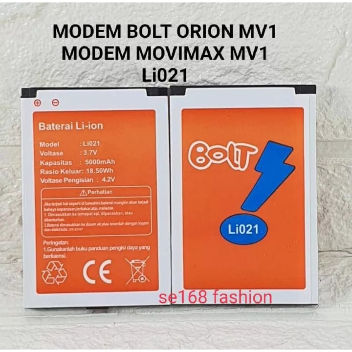 Baterai Bolt Orion Li 021 / Li021 Bat Modem Movimax MV1 Batre Batere Battery