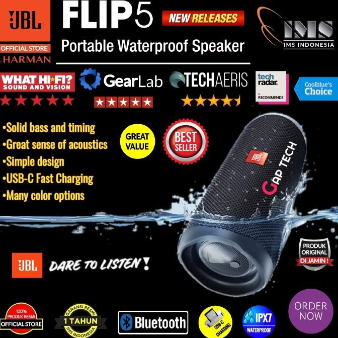 Discount JBL FLIP 5 / FLIP5 (Successor JBL Flip 4) Portable Waterproof Speaker /SPEAKER BLUETOOTH/SPEAKER AKTIF/SPEAKER BLUETOOTH BASS/SPEAKER FULL BASS