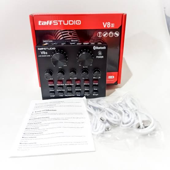 ALAT KAROKE SATU PAKET Mixer mini mic MURAH KUALITAS BAGUS sondcad sonkad Soundcard Broadcast Microphone V8s mic adavance 202 wireless dua mic gratis batrai