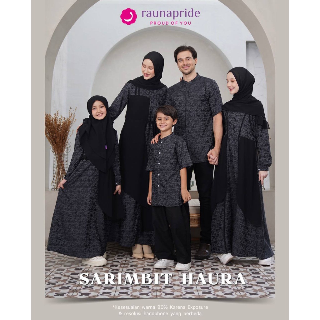 Baju Couple  Family Rauna / SR-10 Haura Hitam  / Fashion Muslim