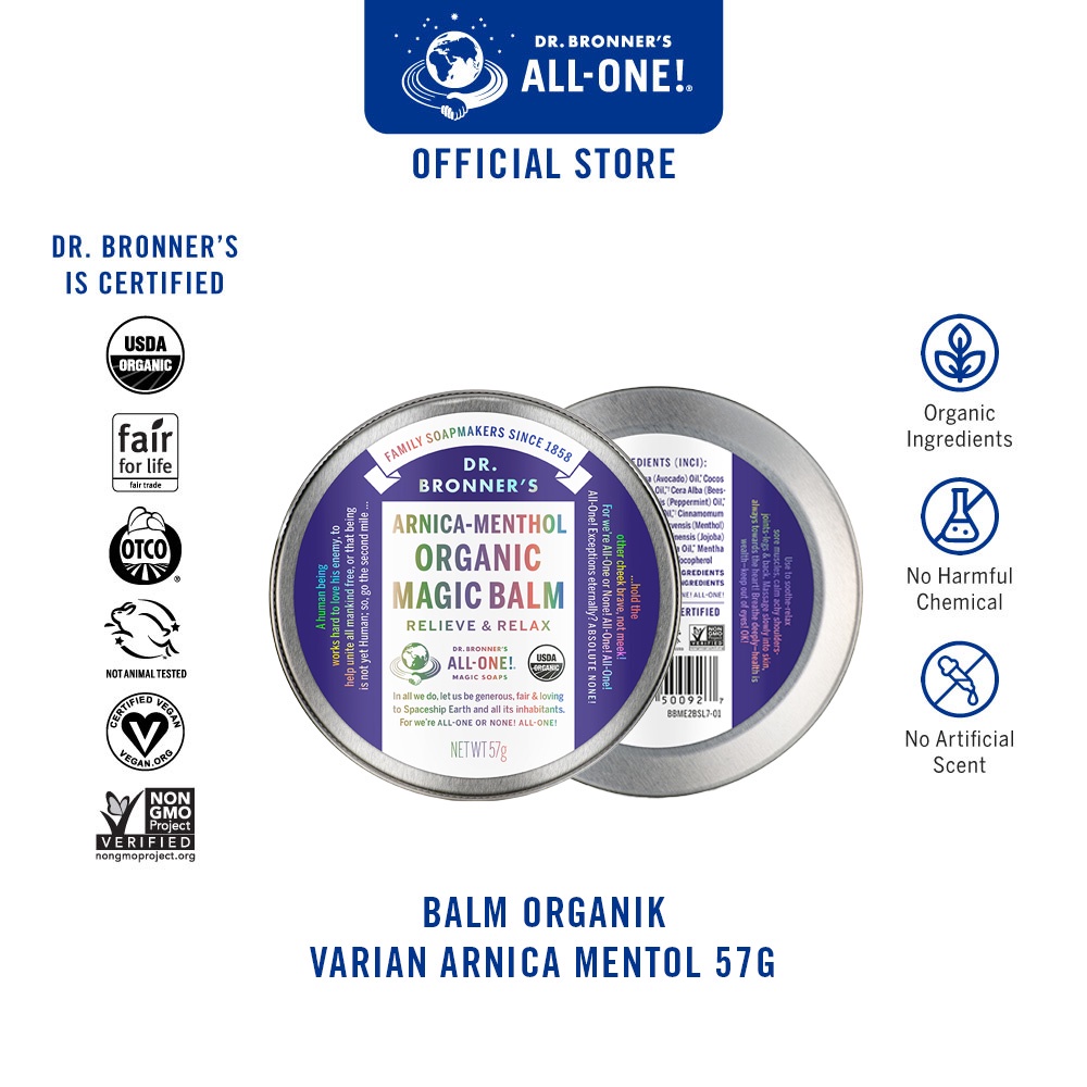 Dr. Bronner's Balm Organik varian Arnica Mentol 57g