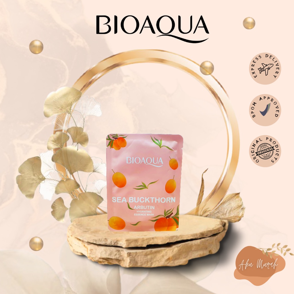 ✨ AKU MURAH ✨BIOAQUA sheet mask Brightening Moisturizing skin care Masker Wajah/ Sachet-SEA BUCKTHOIN  MASK