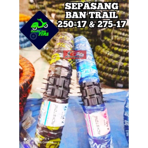 paket hemat sepasang ban motor trail 250-17 dan 275-17 ban honda supra revo satria smash shogun vega