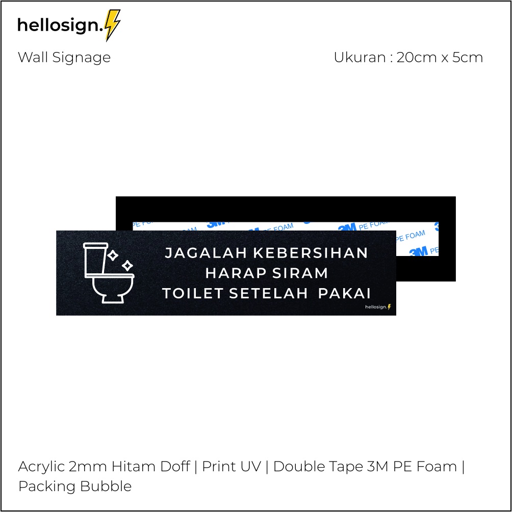 Jual Sign Akrilik Jagalah Kebersihan Toilet Print Papan Nama Tulisan Akrilik Sign Dinding