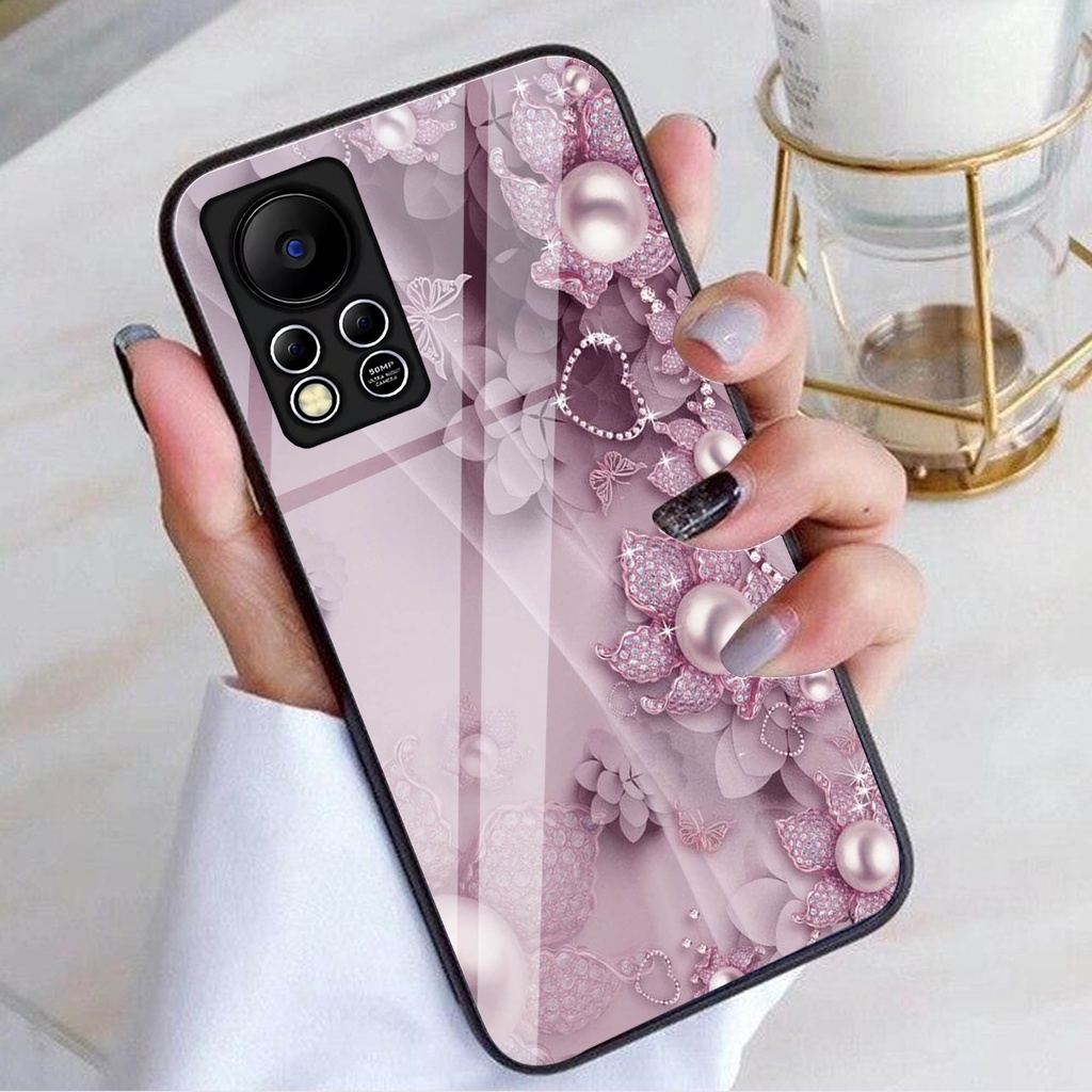 (GC 42) Softcase Kaca Infinix Hot 11S NFC - Kesing Kaca Infinix Hot 11s NFC - Case Cantik Infinix Ho