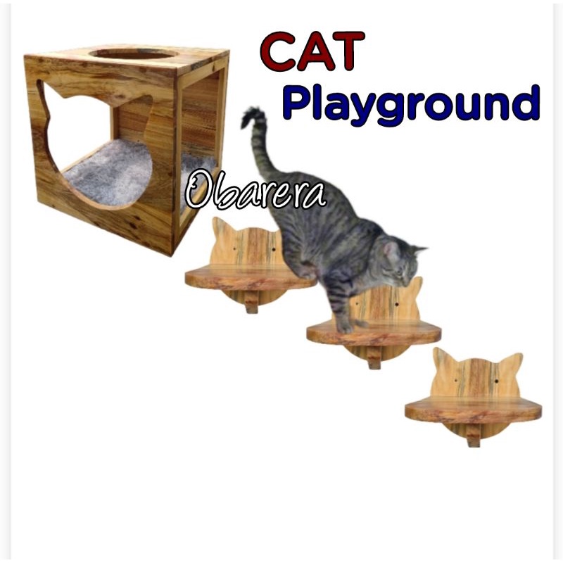 CAT PLAYGROUND KAYU SOLID