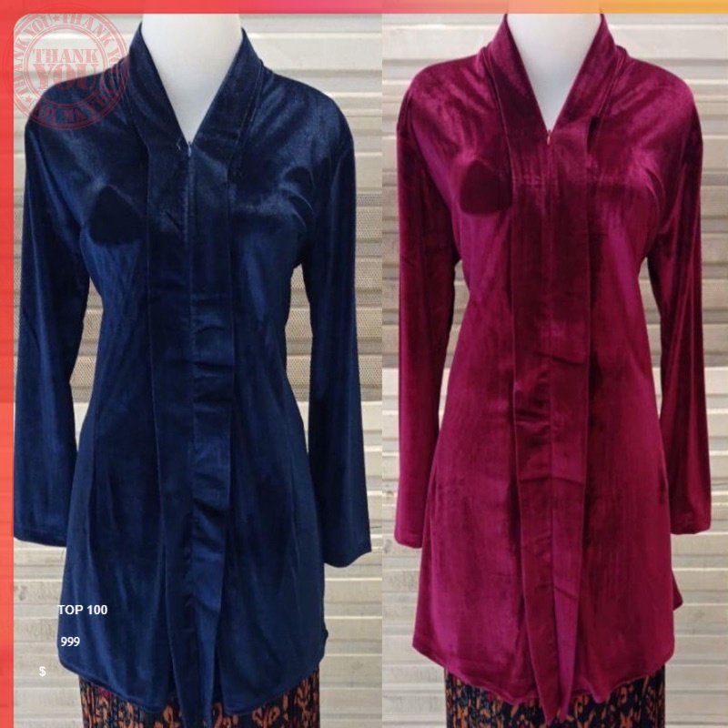 Kebaya Bludru Kartini Panjang / Kebaya Kartini V neck Terbaru Kebaya Bludru Kebaya Bludru