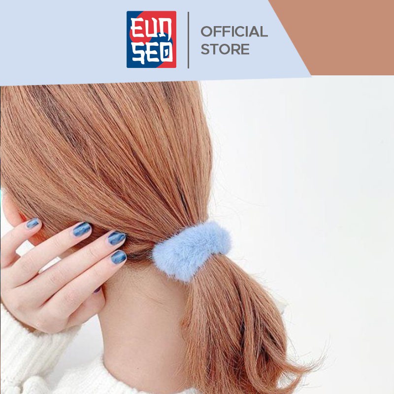 EUNSEO Ikat Rambut Scrunchie Wanita Pompom Ponytail Donat Fashion Korea Kuncir Rambut Premium