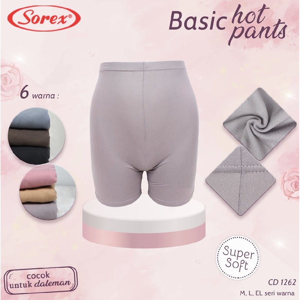 K351 - (Harga Per 1 Potong) SHORTPANTS CELANA DALAM STRETCH PENDEK WANITA SOREX BB 35 - 55