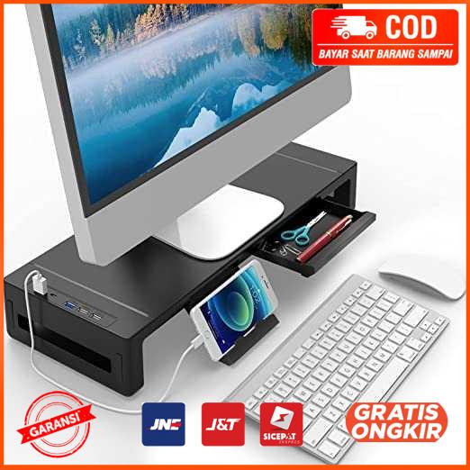 Meja Laptop Desk Monitor Stand with USB 3.0 and Charging Port KM51