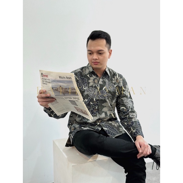 Batik Ayman - Mandaka | Kemeja Batik Pria Katun Solo Halus Lengan Panjang Full Furing