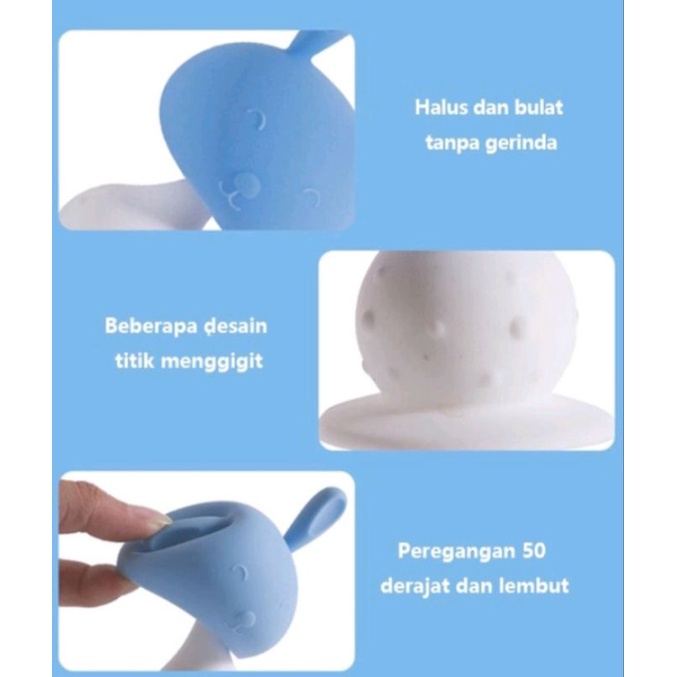 BOSS BAYI - Gigitan Silikon Bentuk Jamur / Teether Silicon Mushroom Ada Lonceng Bisa Bunyi