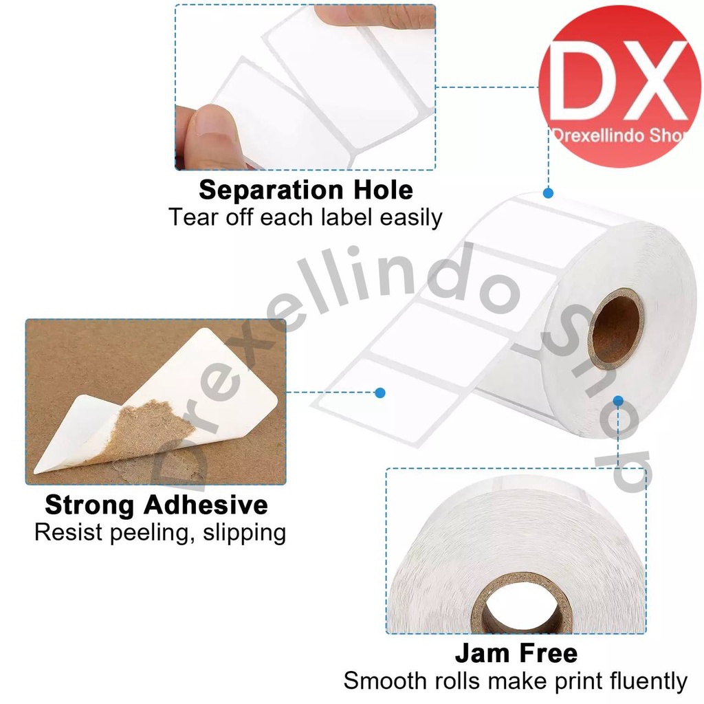 Kertas  Direct Thermal Label Stiker Barcode 30x20mm / 3x2cm