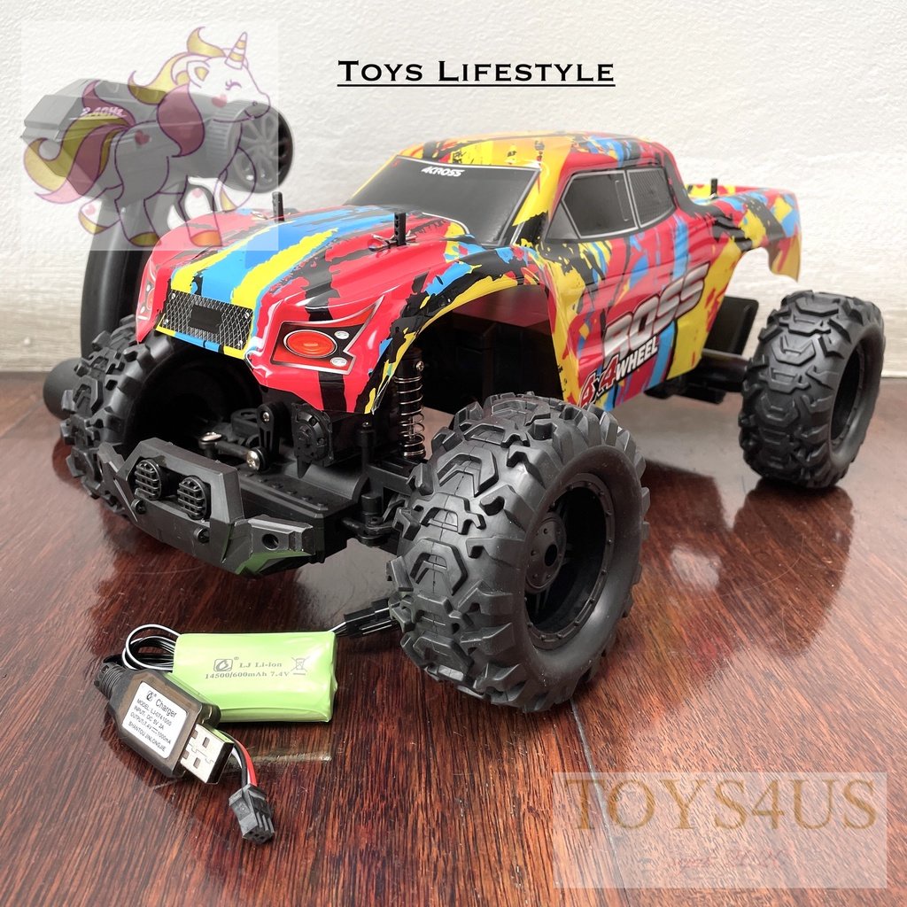 Toys4Us - Mainan Mobil Remote Control RC Rock Crawler Sand Monster Military Truck Offroad Besar 4WD 