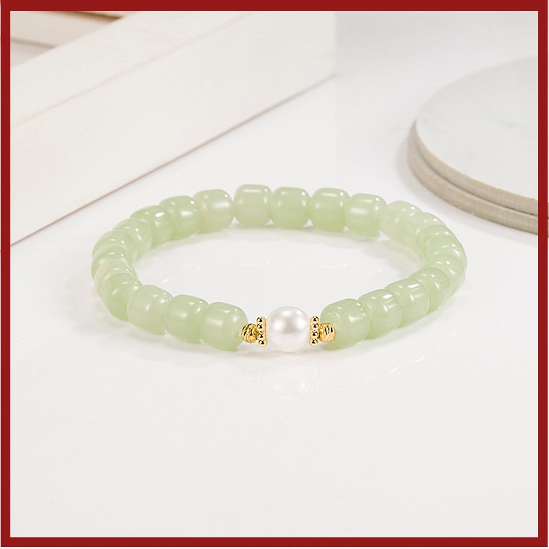 Gelang Tangan Manik-Manik Batu Jade Hetian U1366