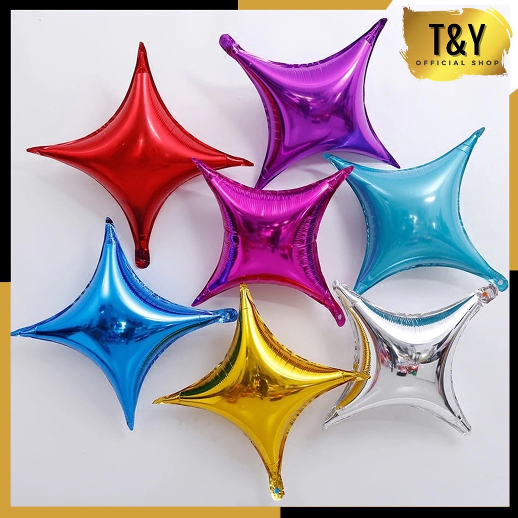 T&amp;Y Balon Foil Bintang 4 Sisi Balon Foil Bentuk Wajik Balon Foil 9,5 inch / 25 cm Balon Pesta Balon Dekorasi Satuan Murah