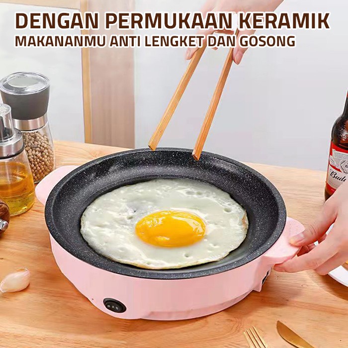 GM Bear Grill Pan Panggangan BBQ 1694 - Panci Listrik Panci Panggang Elektrik Grill 22cm