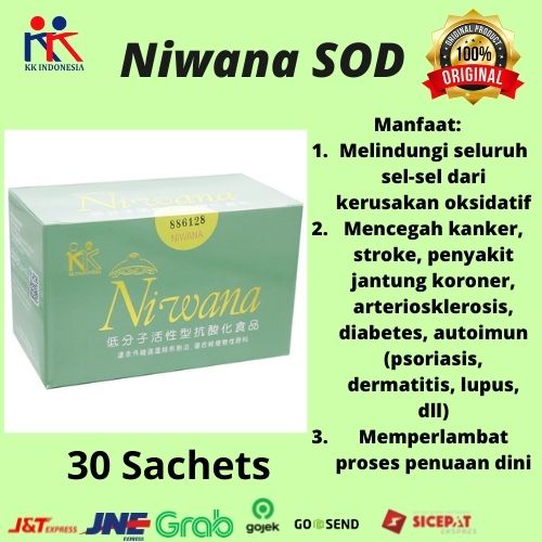 Niwana SOD Suplemen Antioksidan Tinggi Herbal Alami (20 Sachets @3gr)