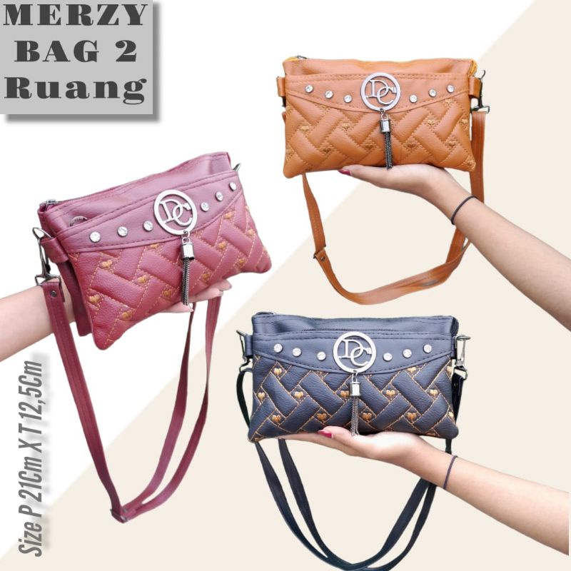 MERCY SLINGBAG 2 RUANG /TAS SLEMPANG ACCECORIES DAPAT RANDOM