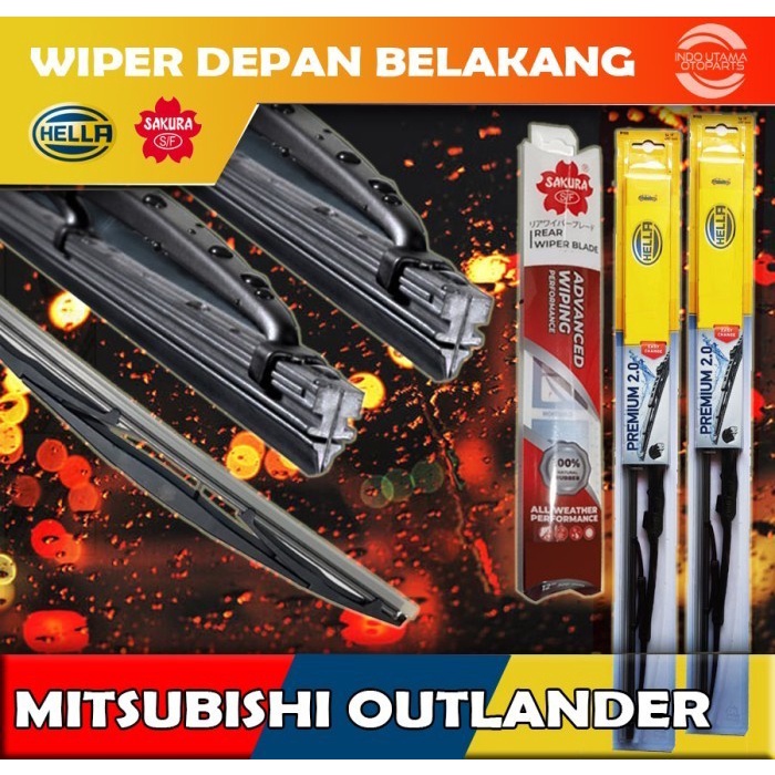 Wiper Depan Belakang Mitsubishi Outlander HELLA SAKURA