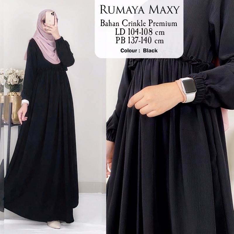 Baju gamis 2026 model terbaru gamis lebaran Rumaya Maxy gamis remaja ootd korean style baju lebaran 